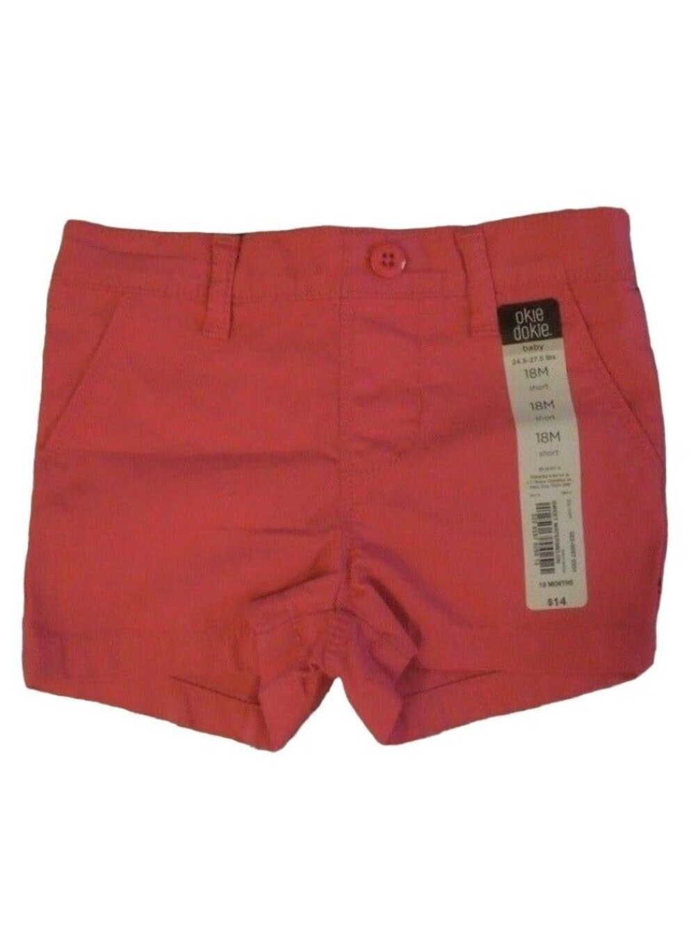 Okie Dokie Sweet Watermelon Solid Summer Shorts 18M